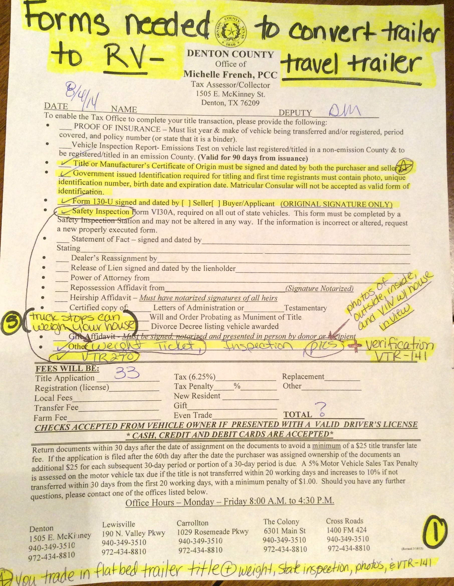 Filling Out Form 130 U