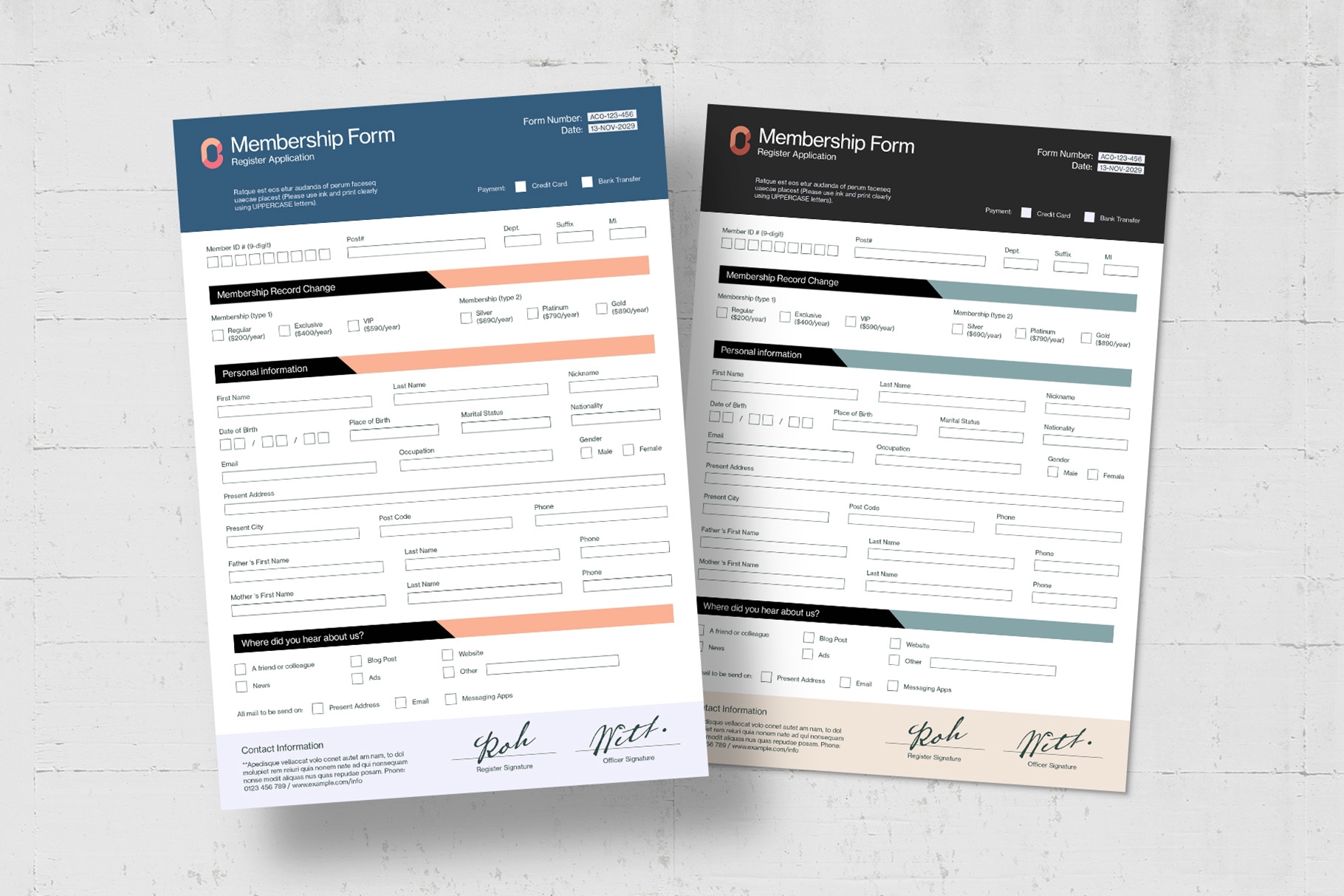 Design For Registration Form