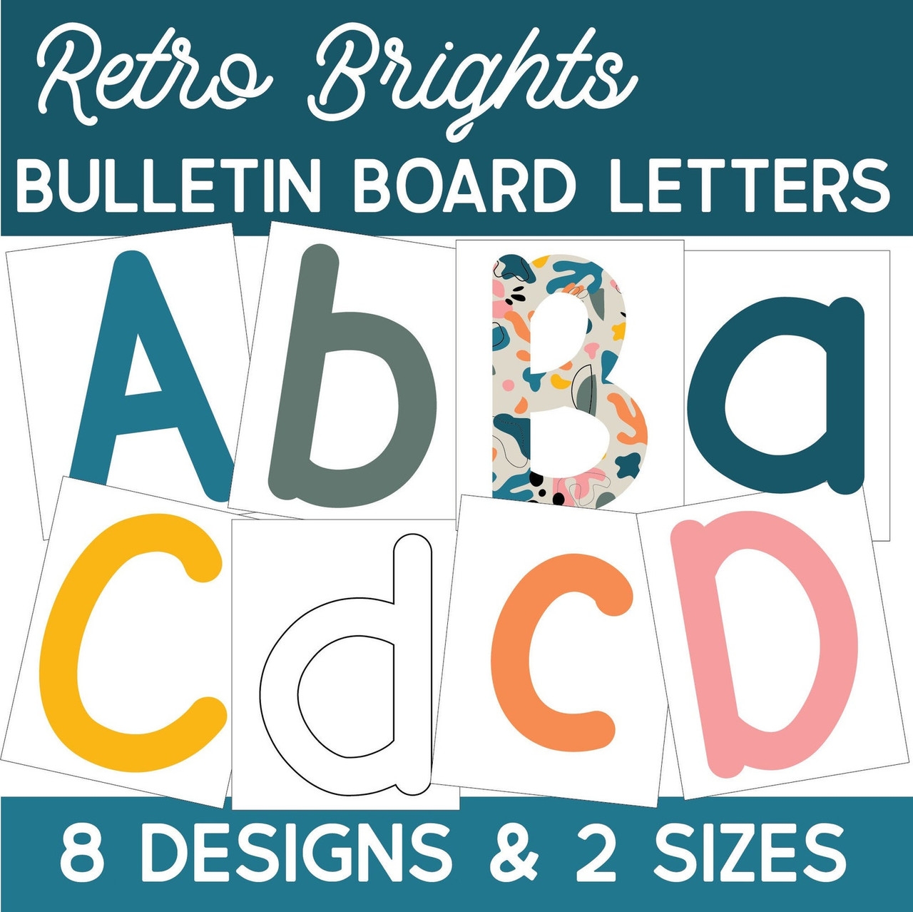Retro Brights Bulletin Board Letters Printable PDF
