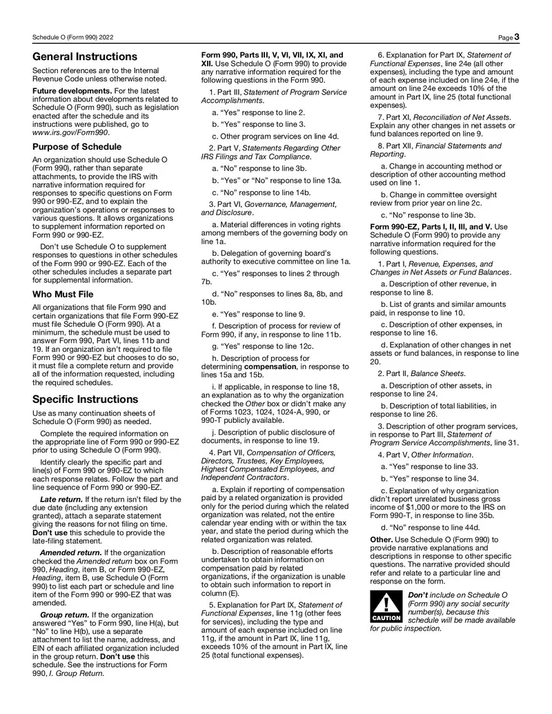 Schedule O Form 990 Fill And Sign Online With Lumin