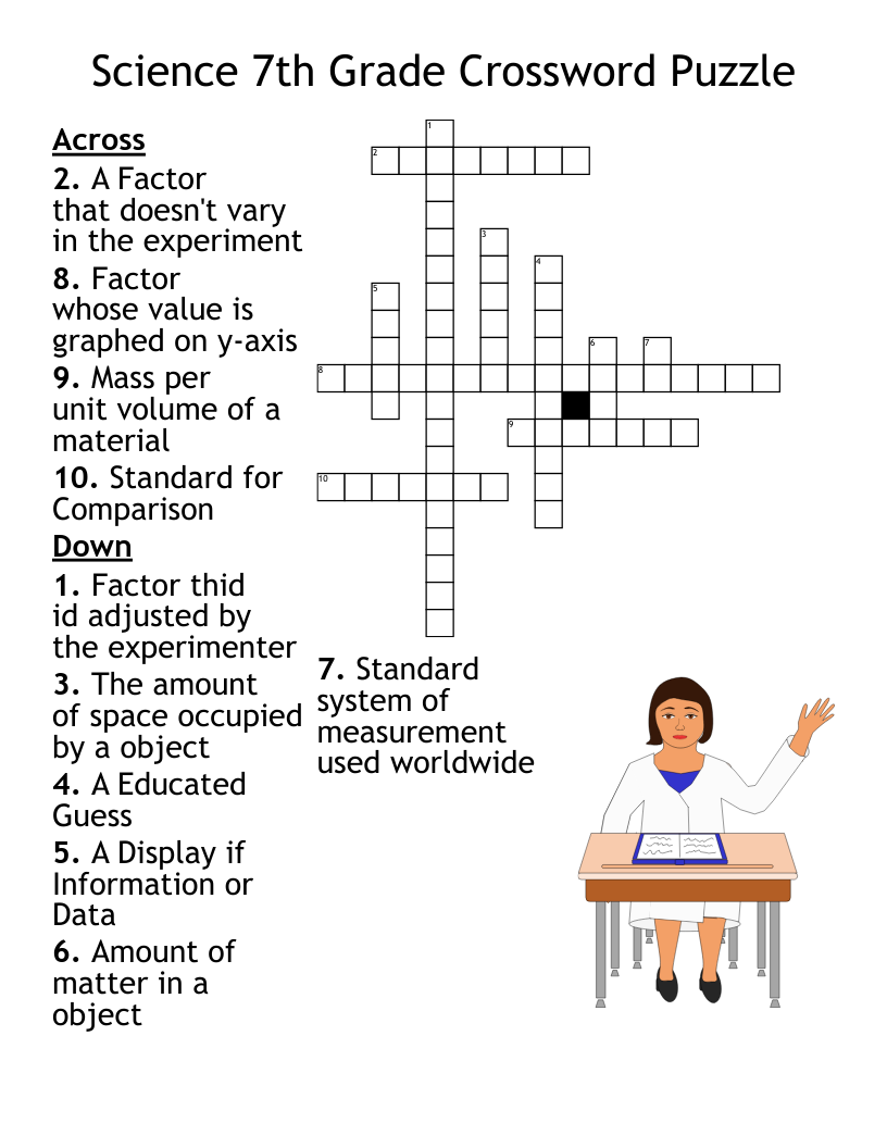 Printable Crossword Puzzles7th Grade