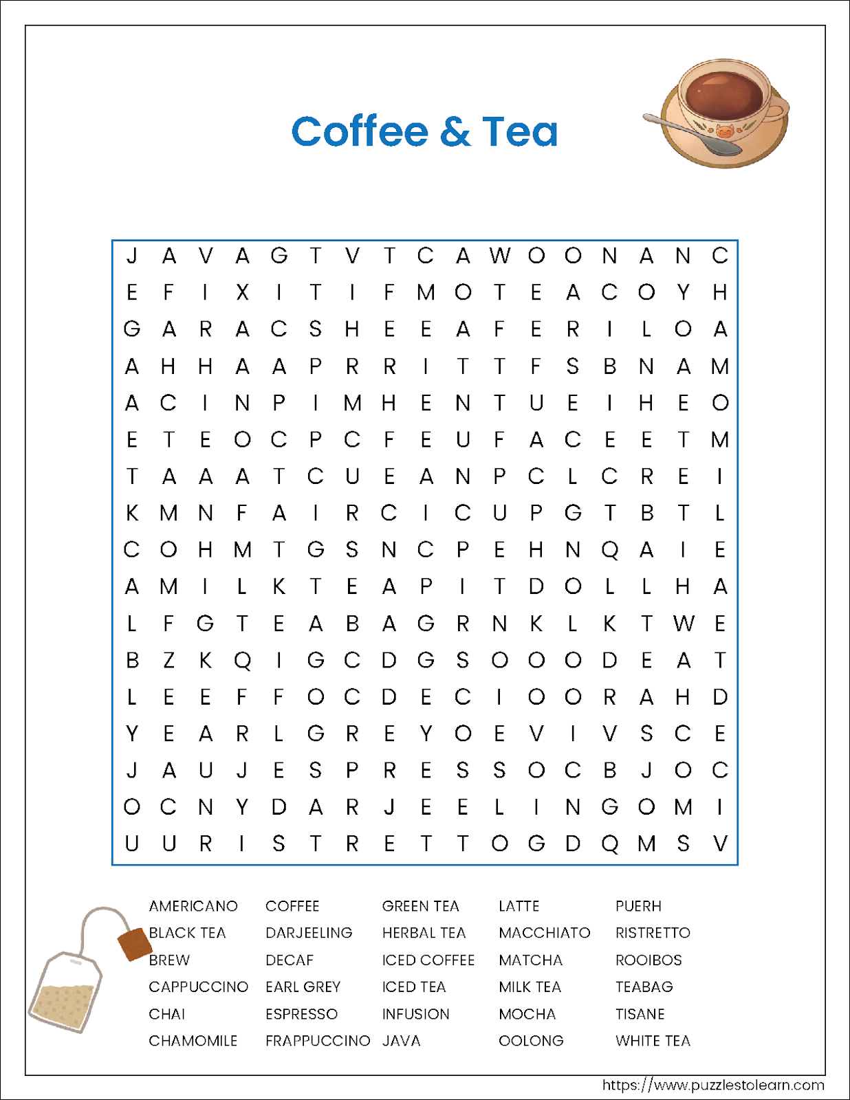 Free Printable Word Search Puzzles-Seafood