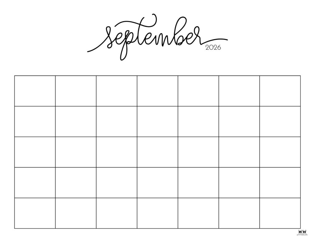 September 2026 Blank Calendar