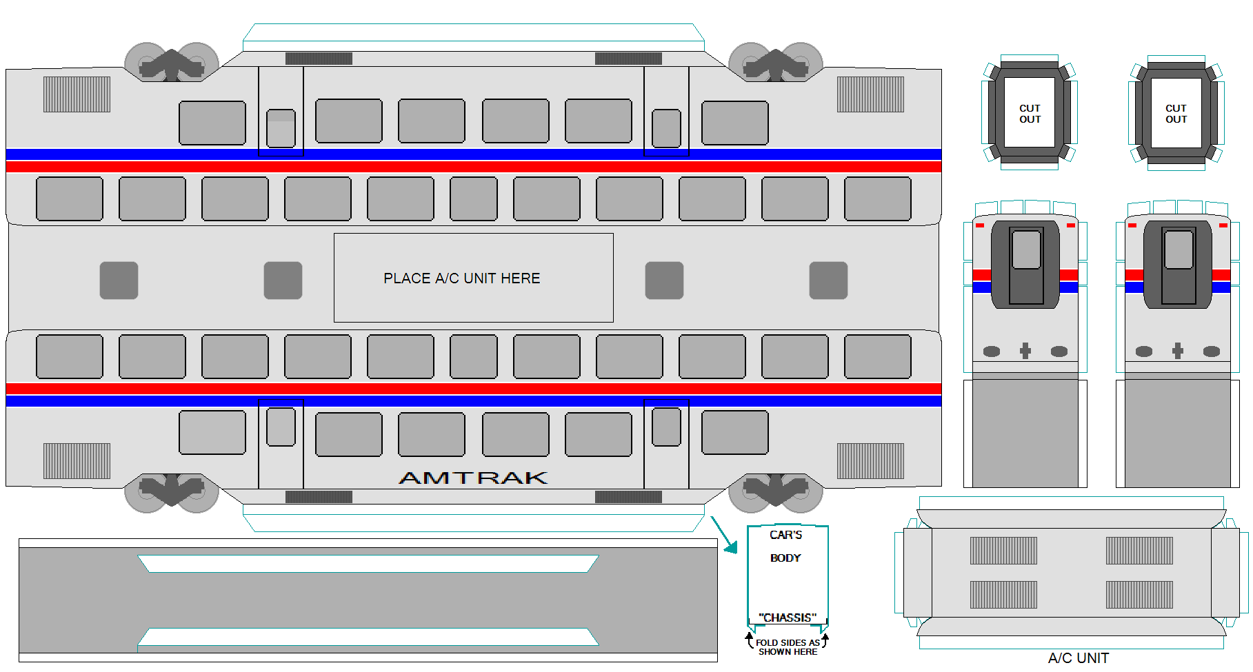 Simple Paper Train Model Template