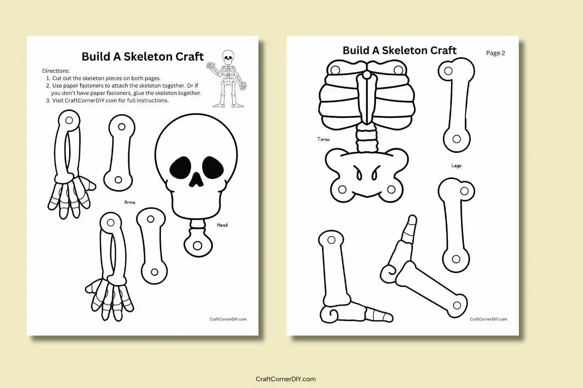 Skeleton Craft For Kids Free Printable Craft Corner DIY