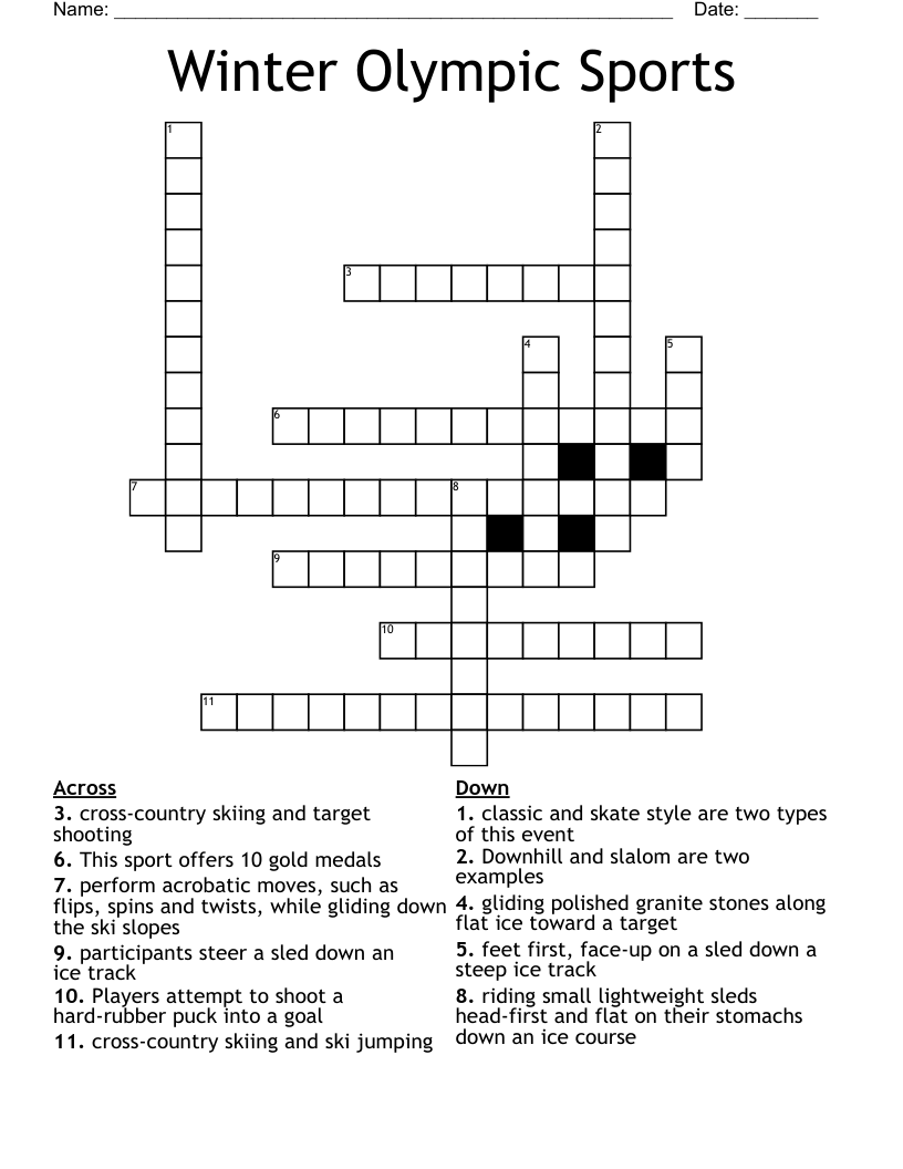 Skiing amp Snowboarding Crosswords Word Searches Bingo Cards 