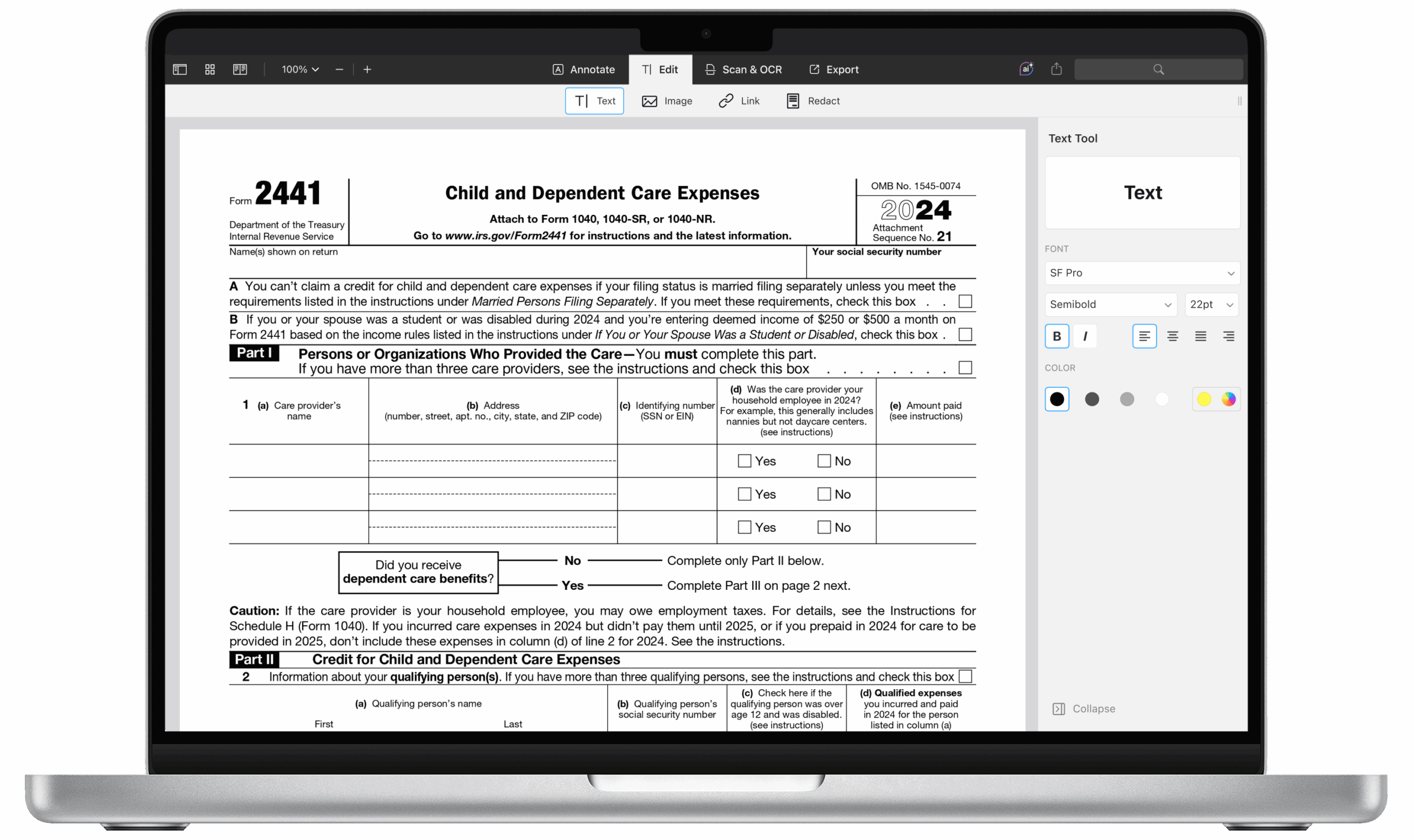 So F llen Sie Das IRS Formular 2441 2024 amp 2025 Als PDF Aus