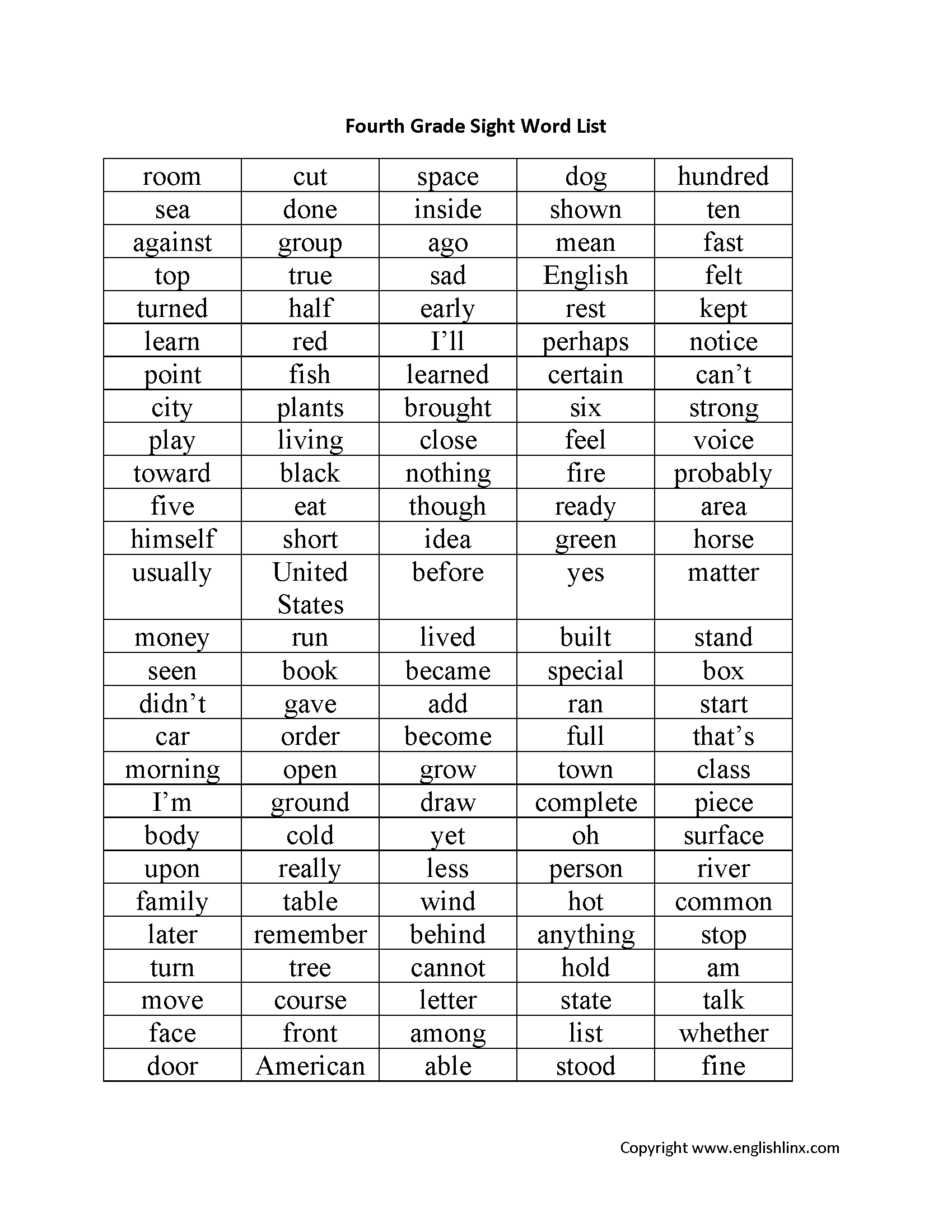 Free Printable Spelling Worksheets Grade 4