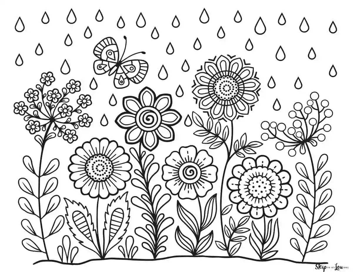 Spring Flowers Coloring Spring Coloring Sheets Free Printable 