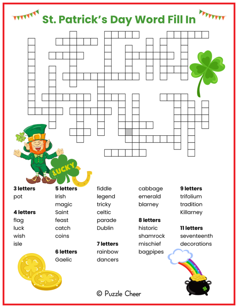 Word Fill In Puzzles Printable Free