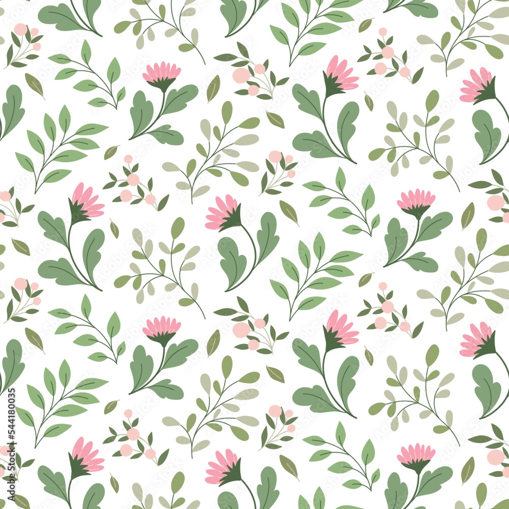 Stock Vektorgrafik Seamless Floral Pattern Cute Ditsy Print With 