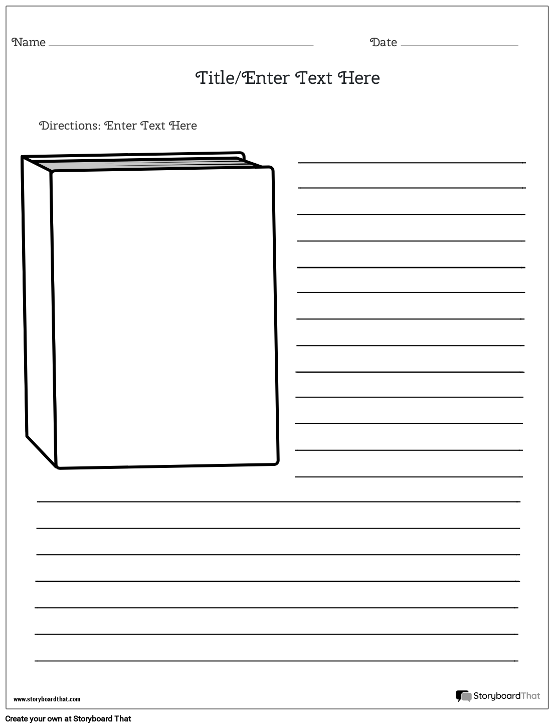 Storyboard That Free Book Cover Templates For 2025
