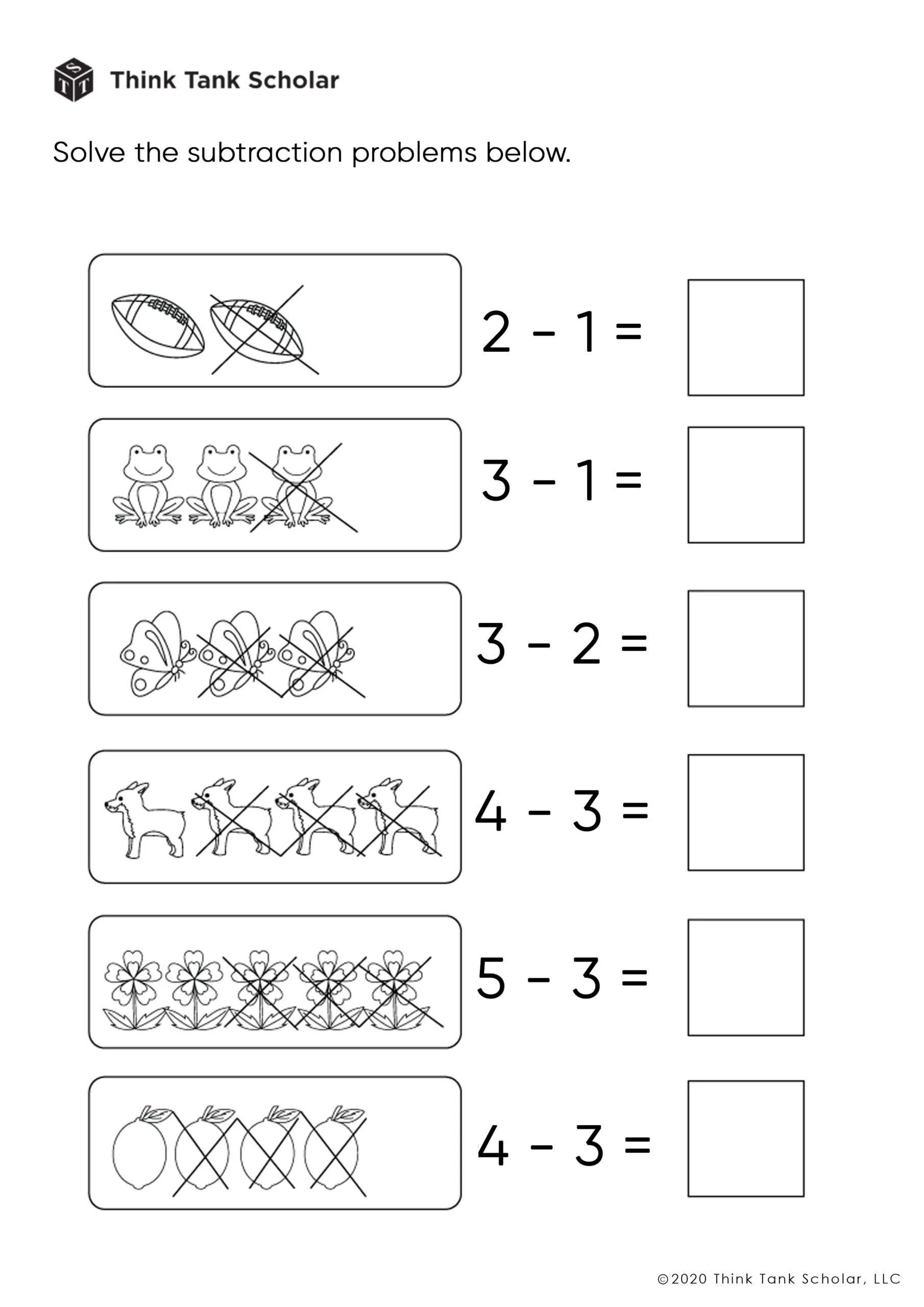 Subtraction Worksheets Free Printables