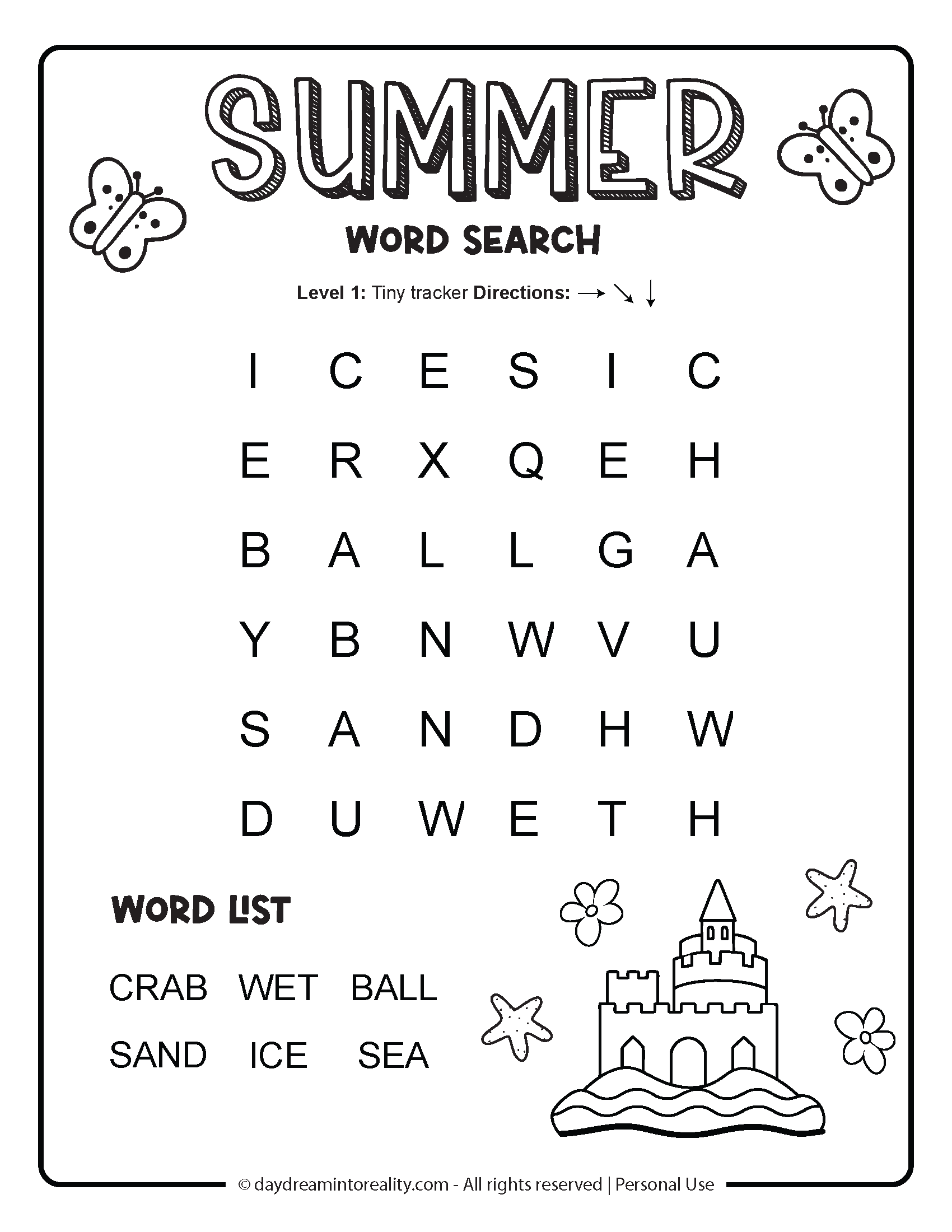 Summer Word Search Free PDF Printables 6 Levels Of Difficulty 