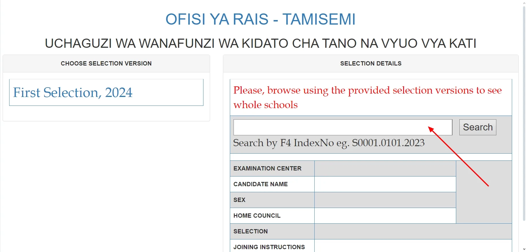 tamisemi form five selection 2025 2026