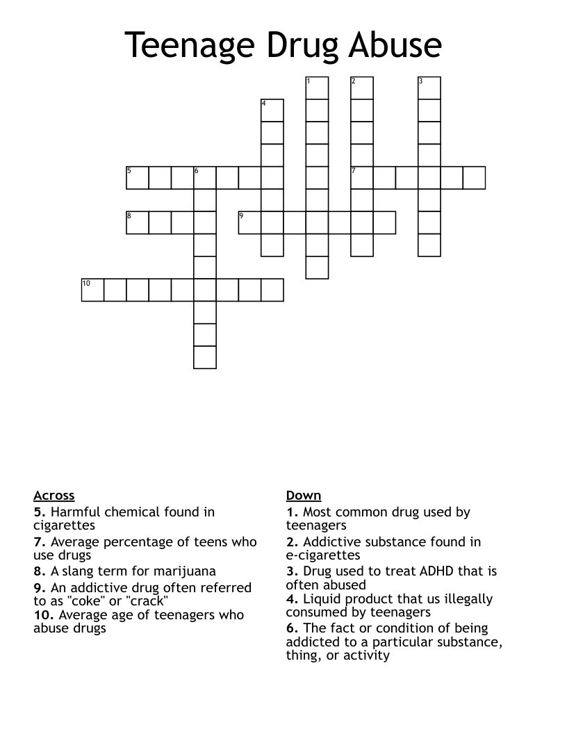 Crossword Puzzle For Teens