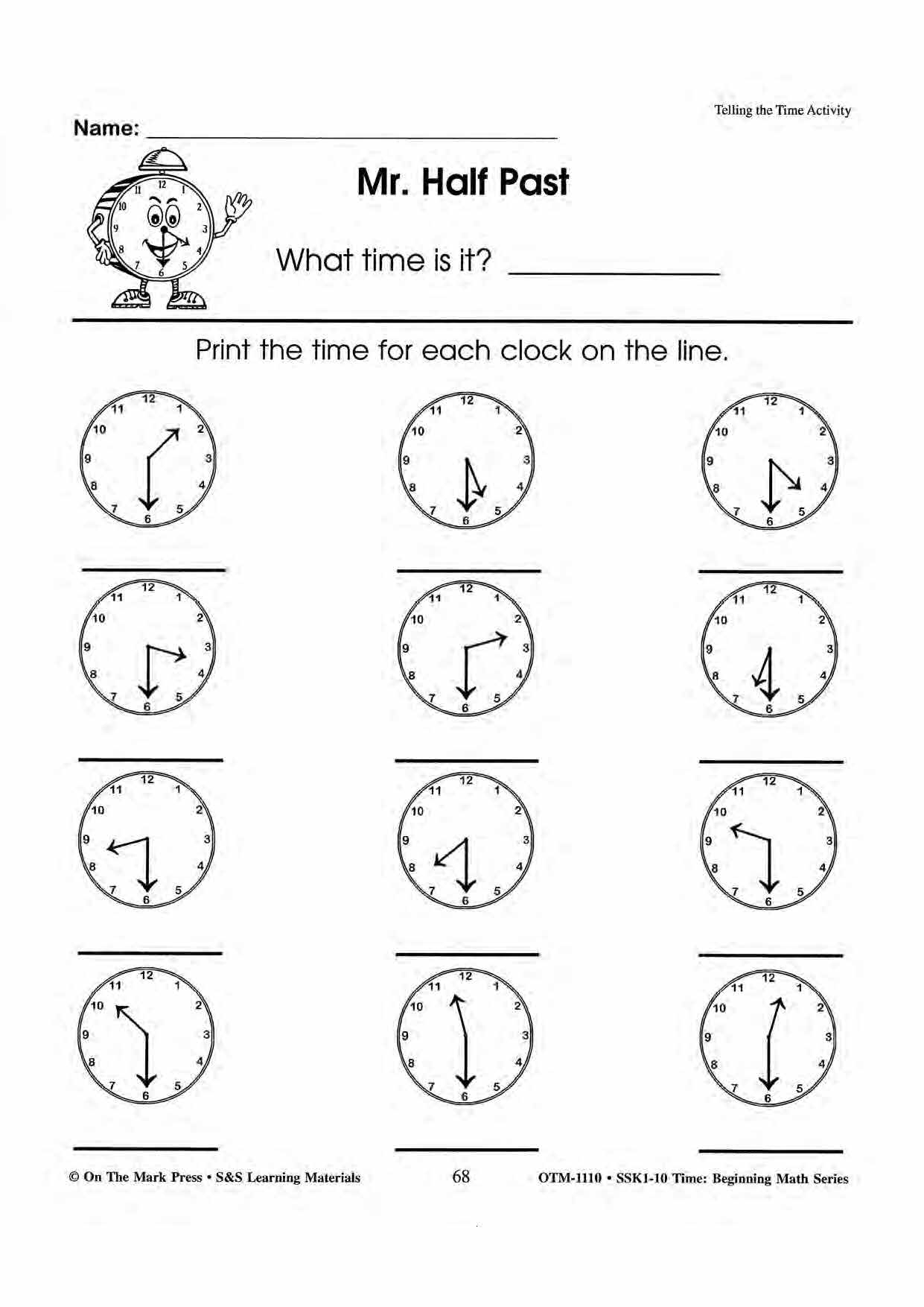 Telling The Time Worksheets