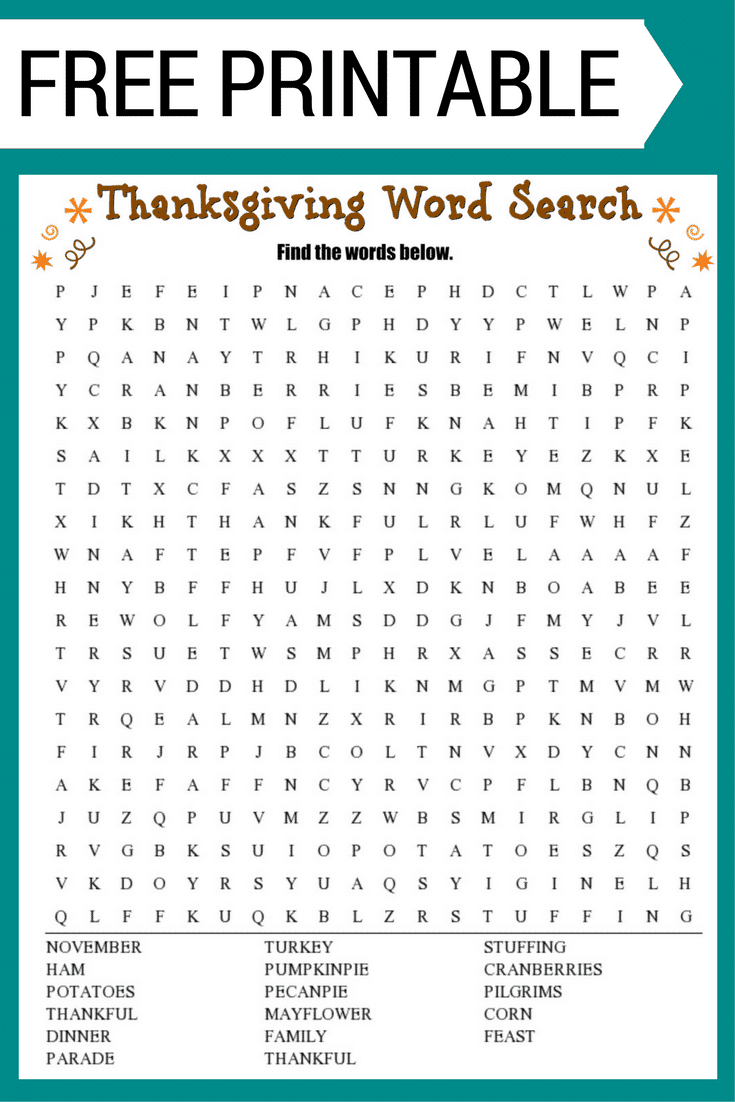 Thanksgiving Puzzles For Kids Printable