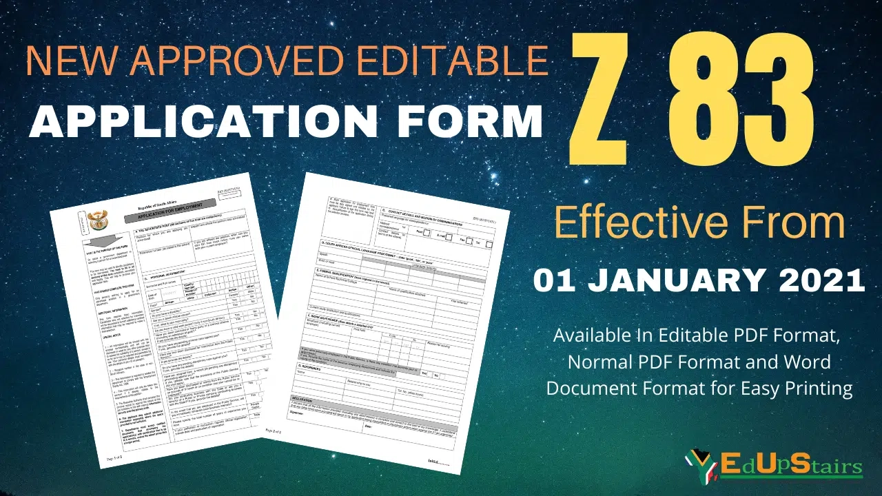 THE NEW Z83 APPLICATION FORM Edupstairs