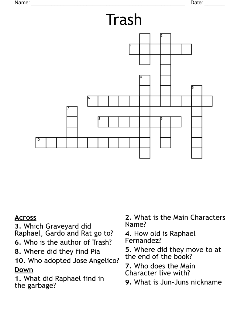 Trash Word Search WordMint