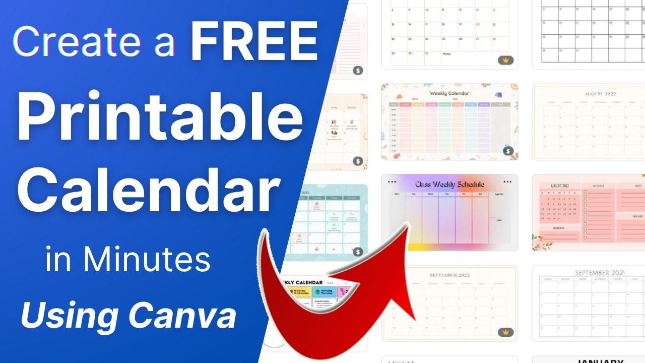  TUTORIAL Create A FREE Printable Calendar In Minutes Using Canva 1800 Templates 