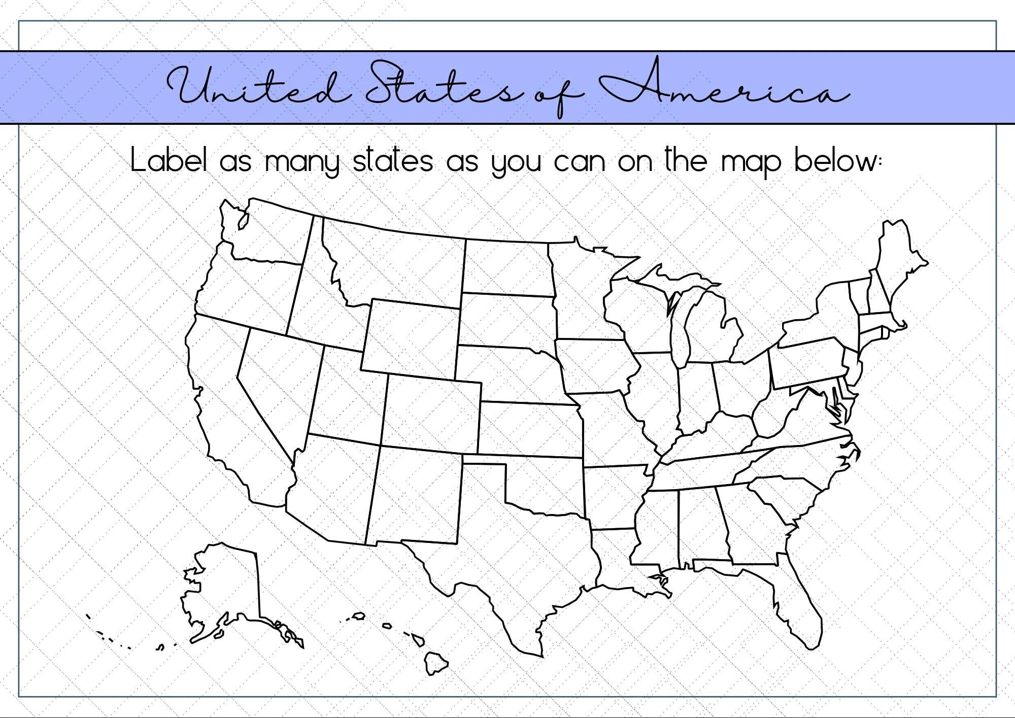 United States Worksheets Printable