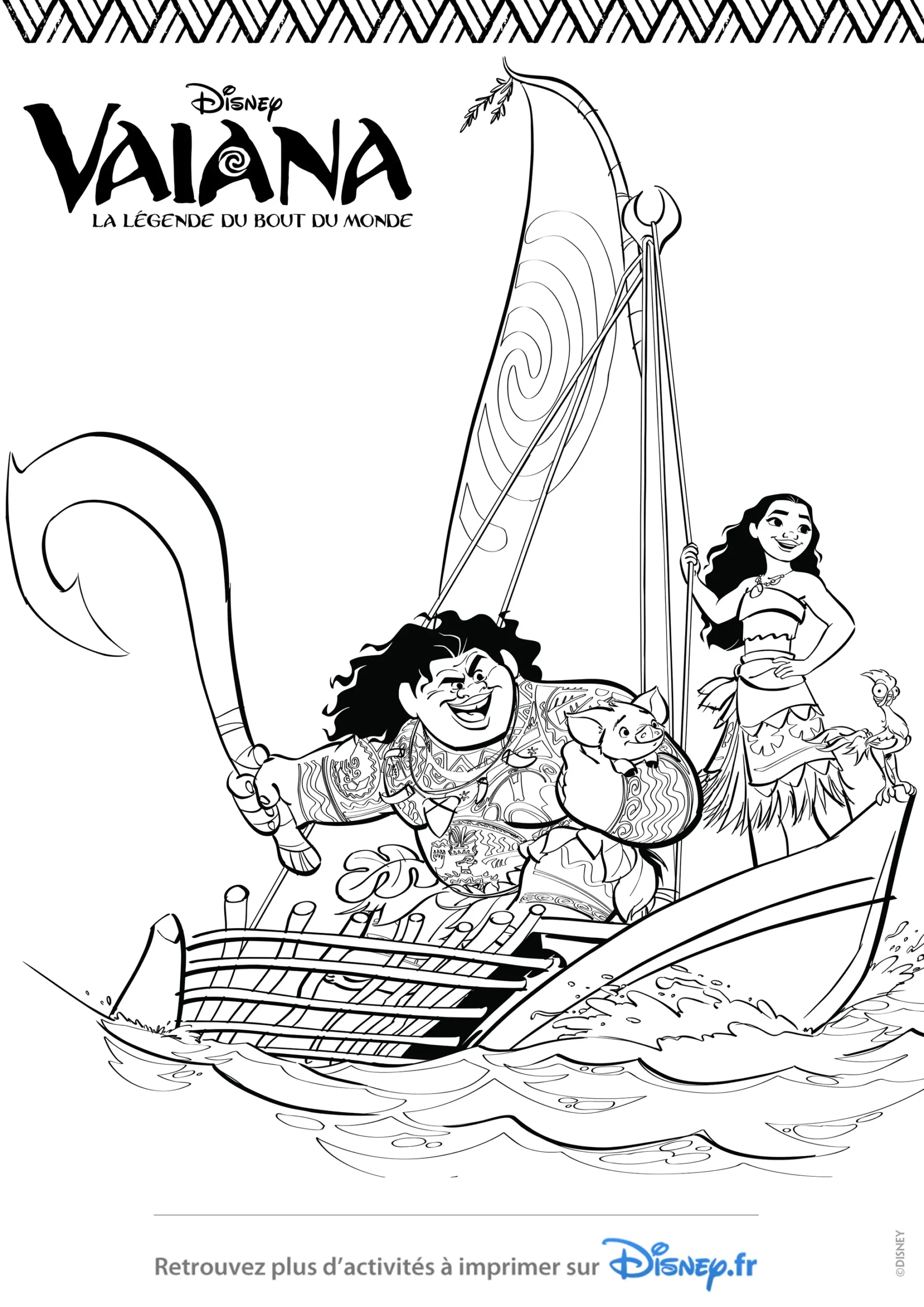 Vaiana Coloring Page For Kids Moana Coloring Pages
