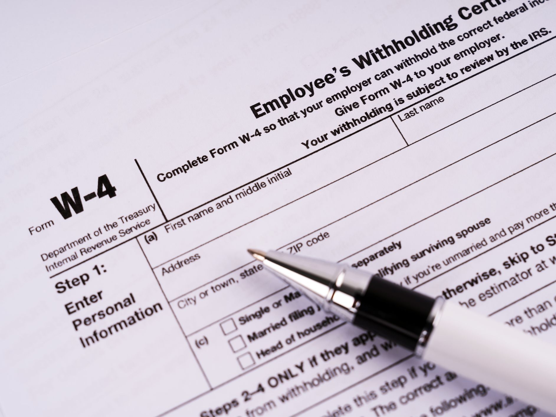 W 4 Form Extra Withholding Exemptions And Other Things Workers 