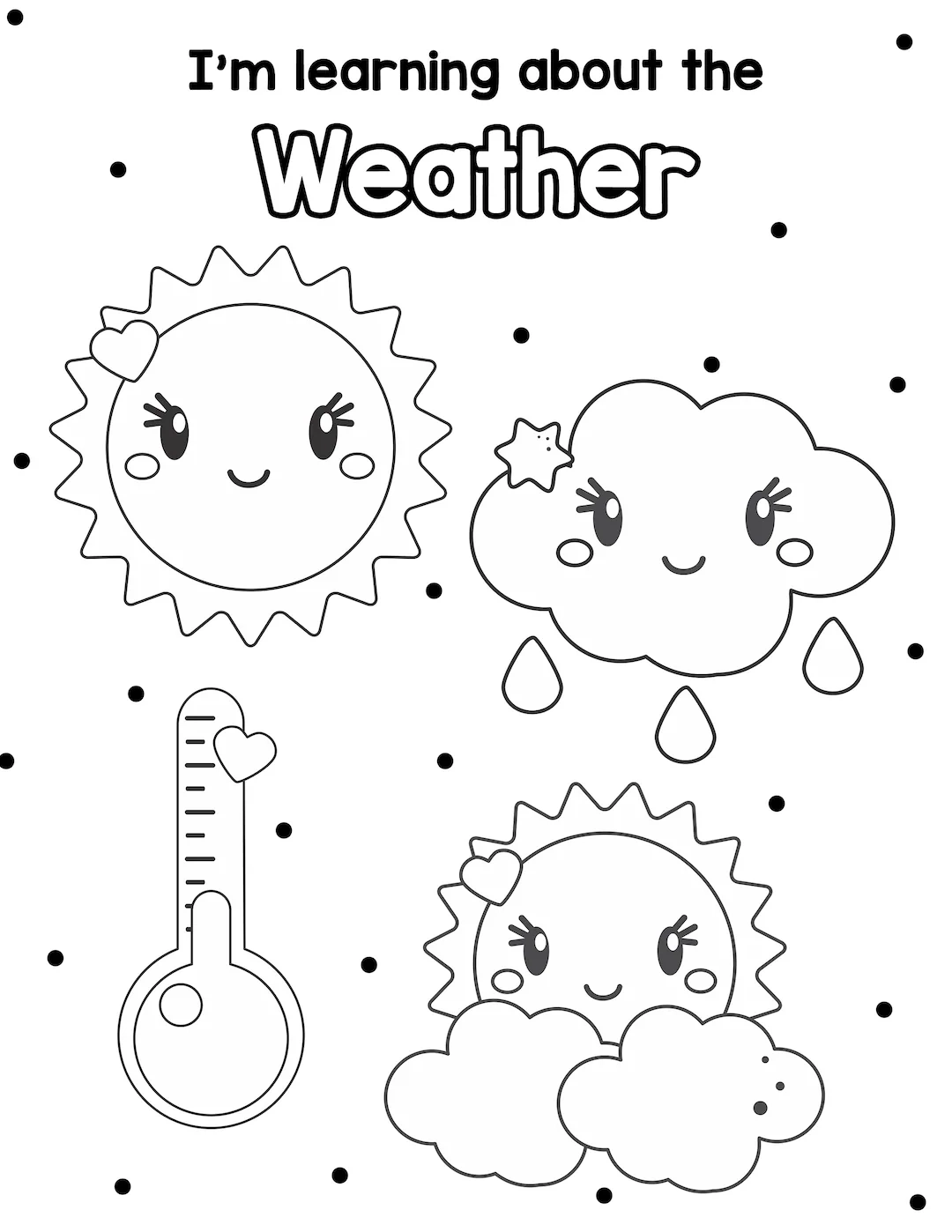 Weather Coloring Page Preschool Mothers Day Out Daycare 