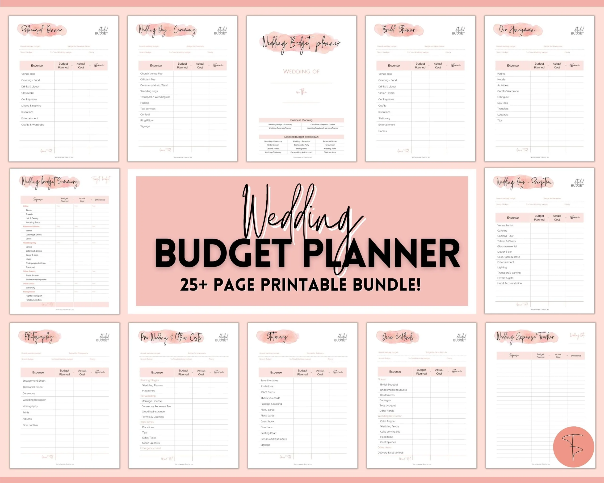 Wedding Budget Template Printable