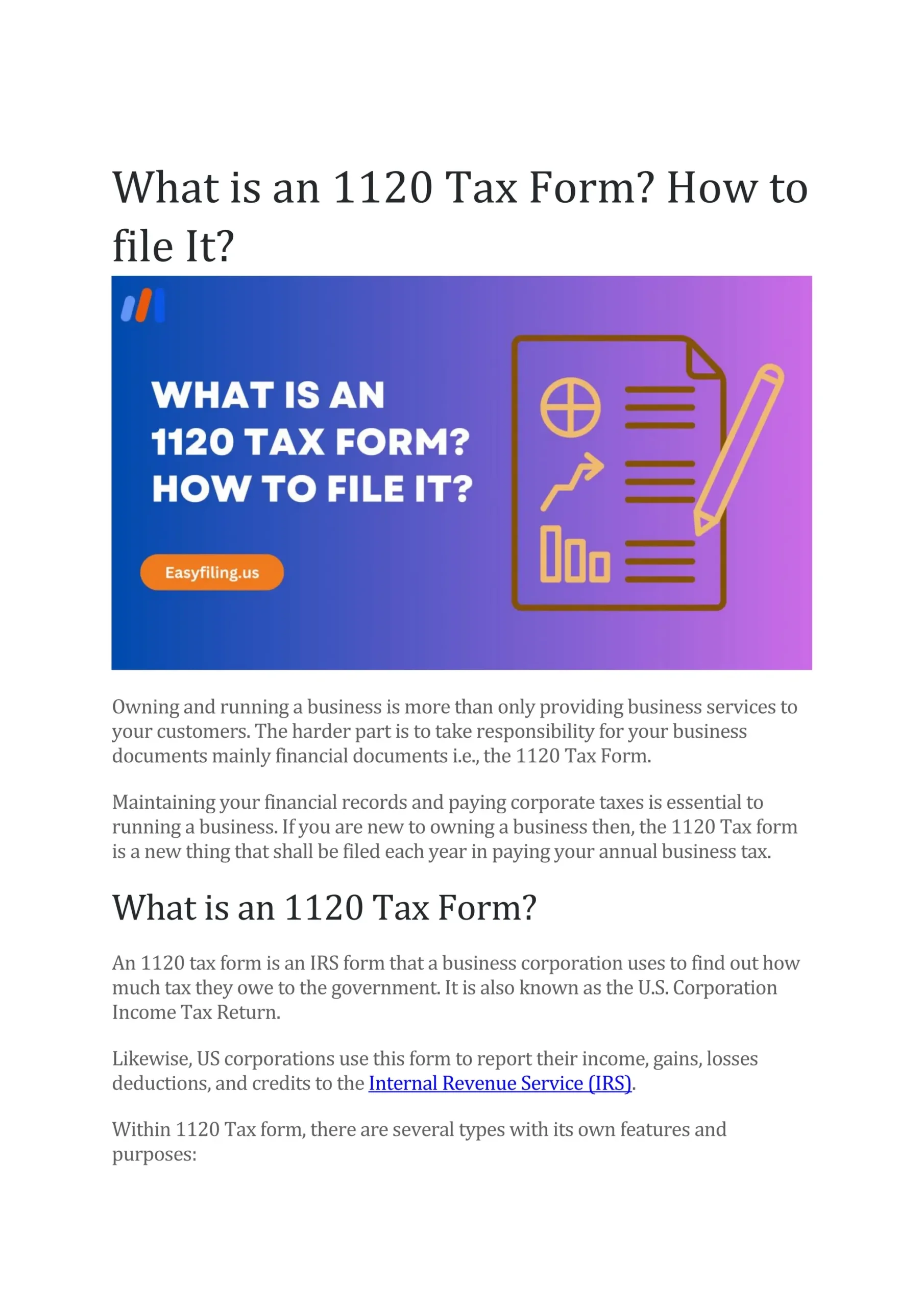 Irs Form 1120 H Instructions 2026