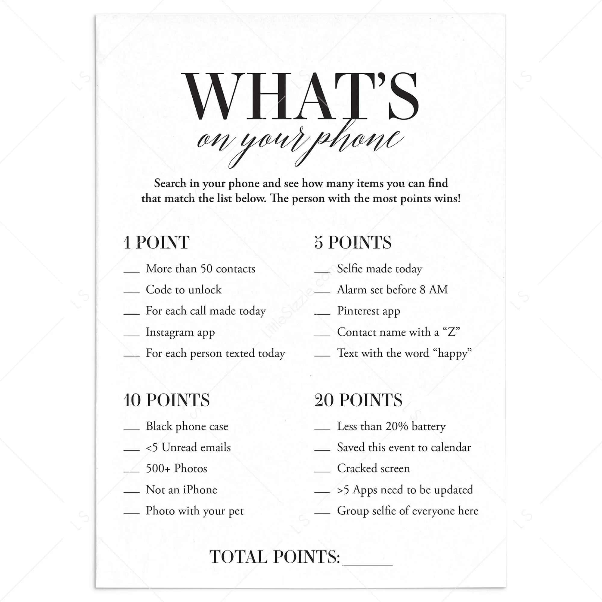 What s On Your Phone Icebreaker Game Printable Instant Download