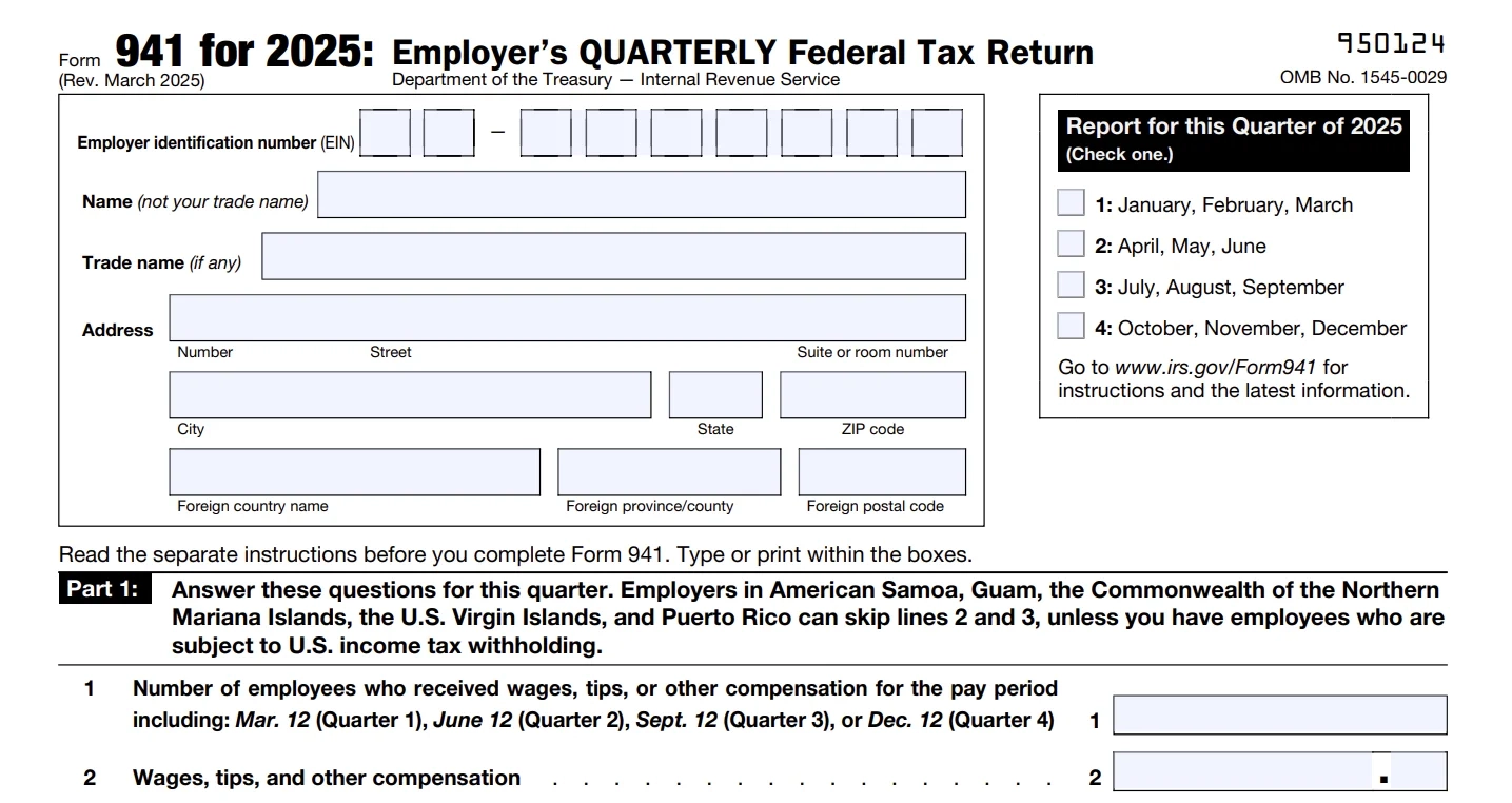 Where To Mail 941 Form 941 Mailing Address