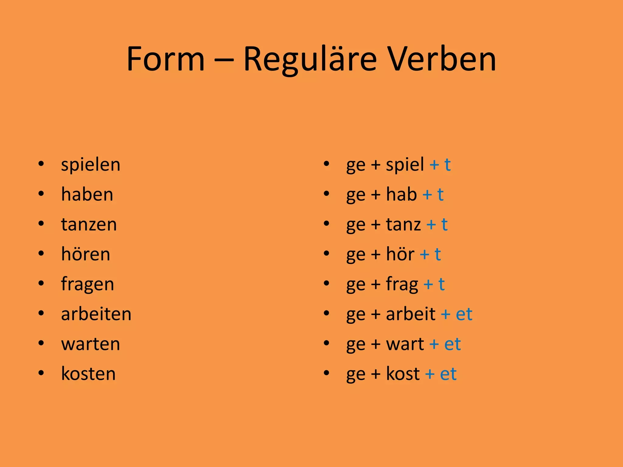 Wie Hei en Die Verben In Perfekt PPTX