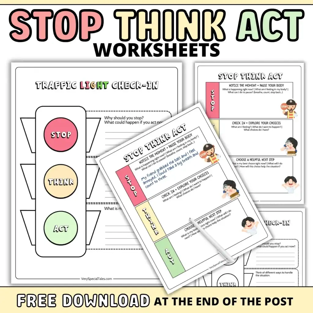10 Stop Think Act Worksheets And Activities Free Printables 
