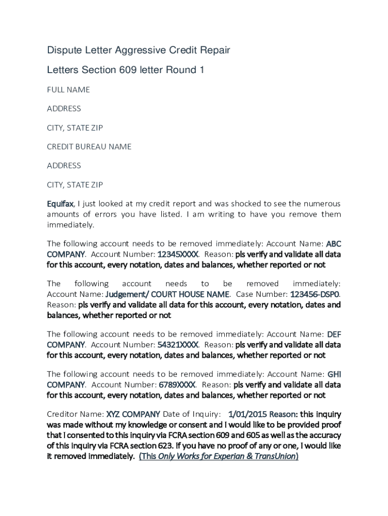 100 Percent Financed Dispute Letters Templates Form Fill Online 