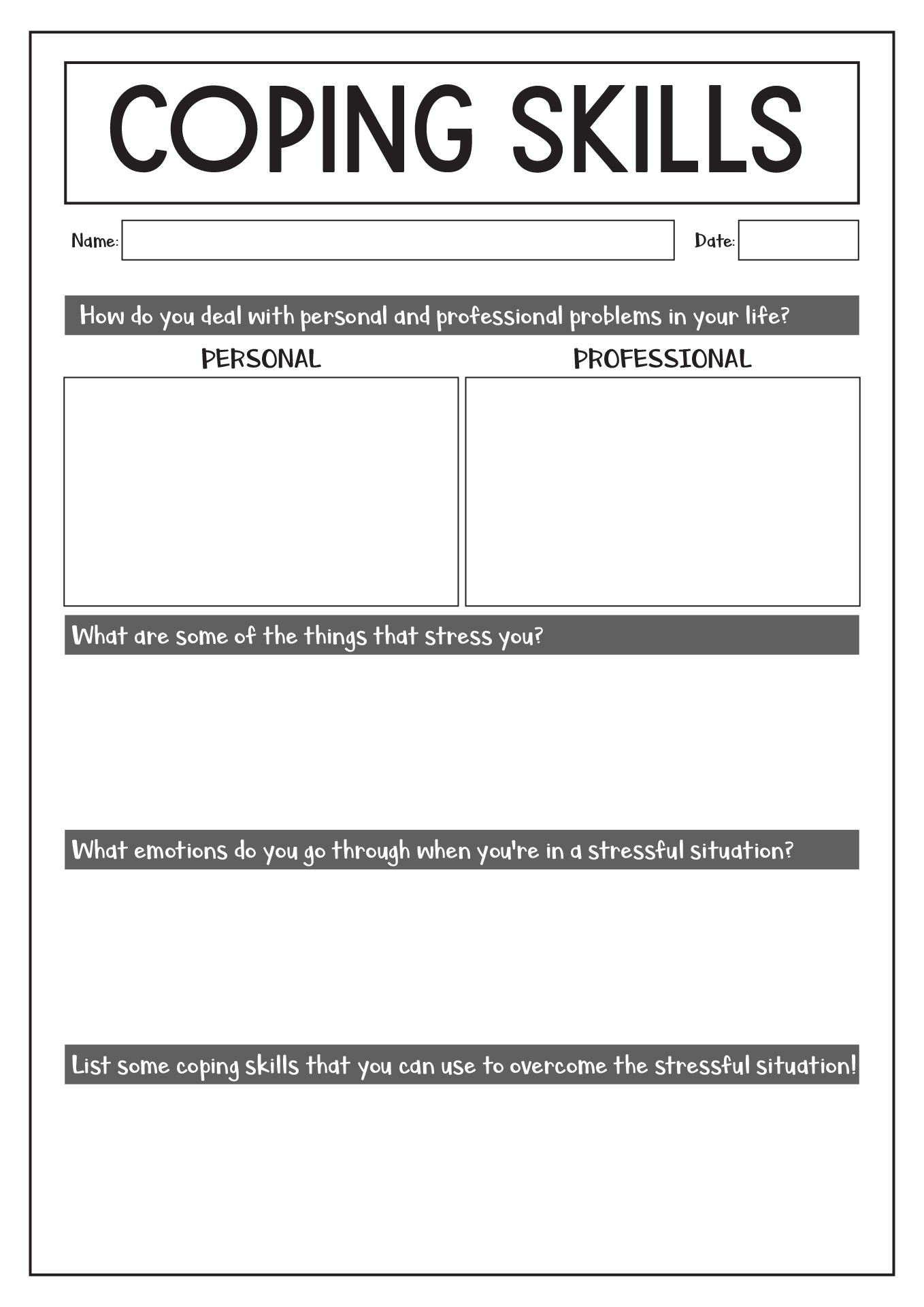 11 Free Printable Worksheets Coping Skills Free PDF At 