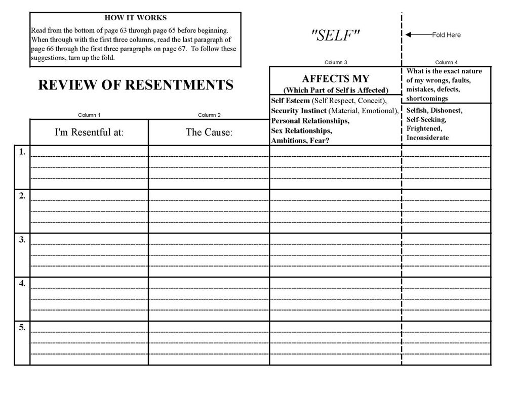 12 Step Workbooks Worksheets Library Worksheets Library