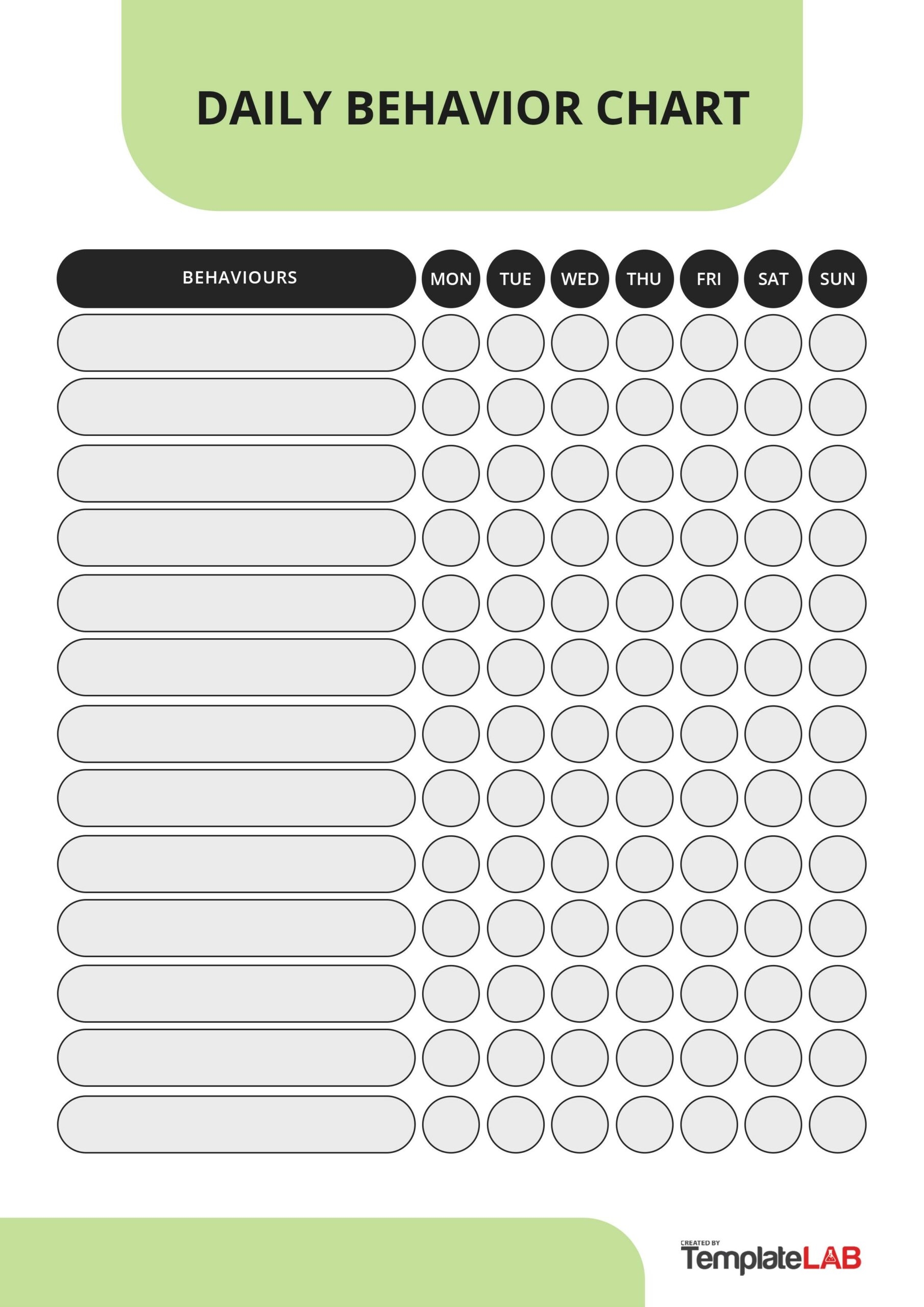 Free Printable Daily Behavior Chart Template Free