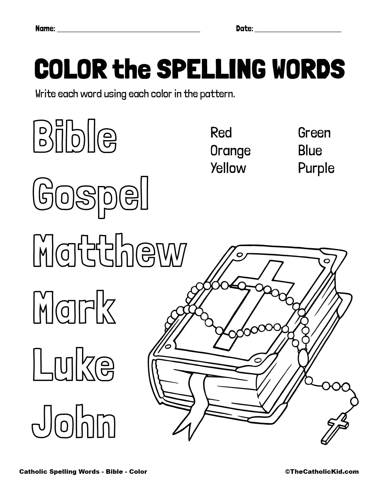 Free Printable Religion Worksheets