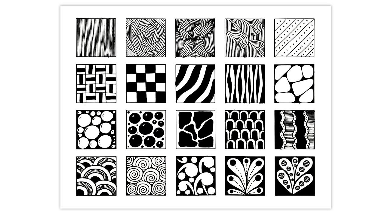 20 Zentangle Patterns For Beginners Step by Step Tutorial