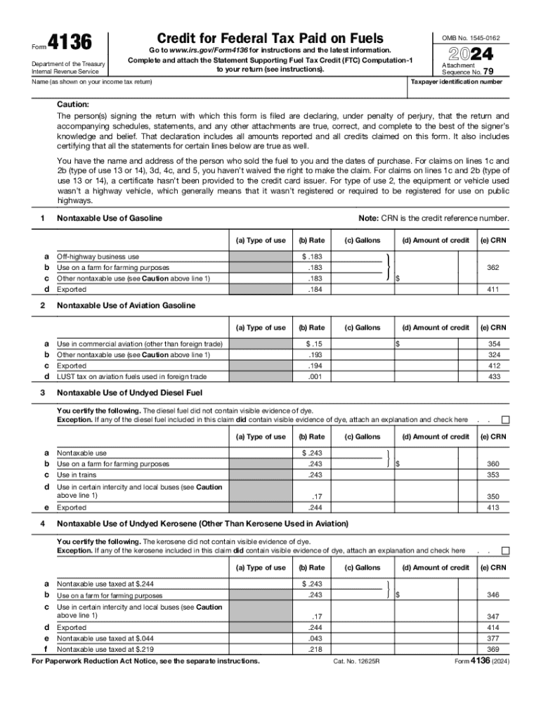 2024 Form IRS 4136 Fill Online Printable Fillable Blank PdfFiller