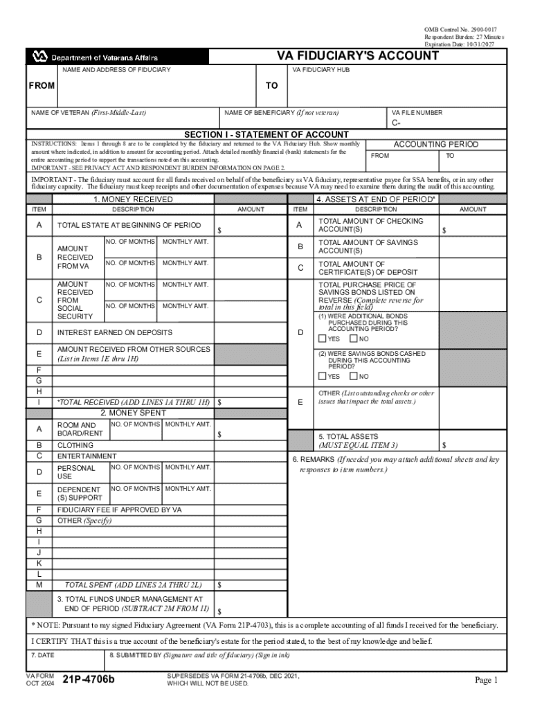 2024 Form VA 21P 4706b Fill Online Printable Fillable Blank 