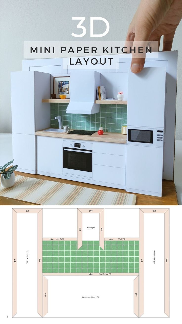 3D Paper Kitchen Printable Model