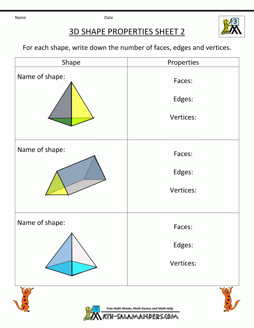 Free Printable Basic Geometry Worksheets