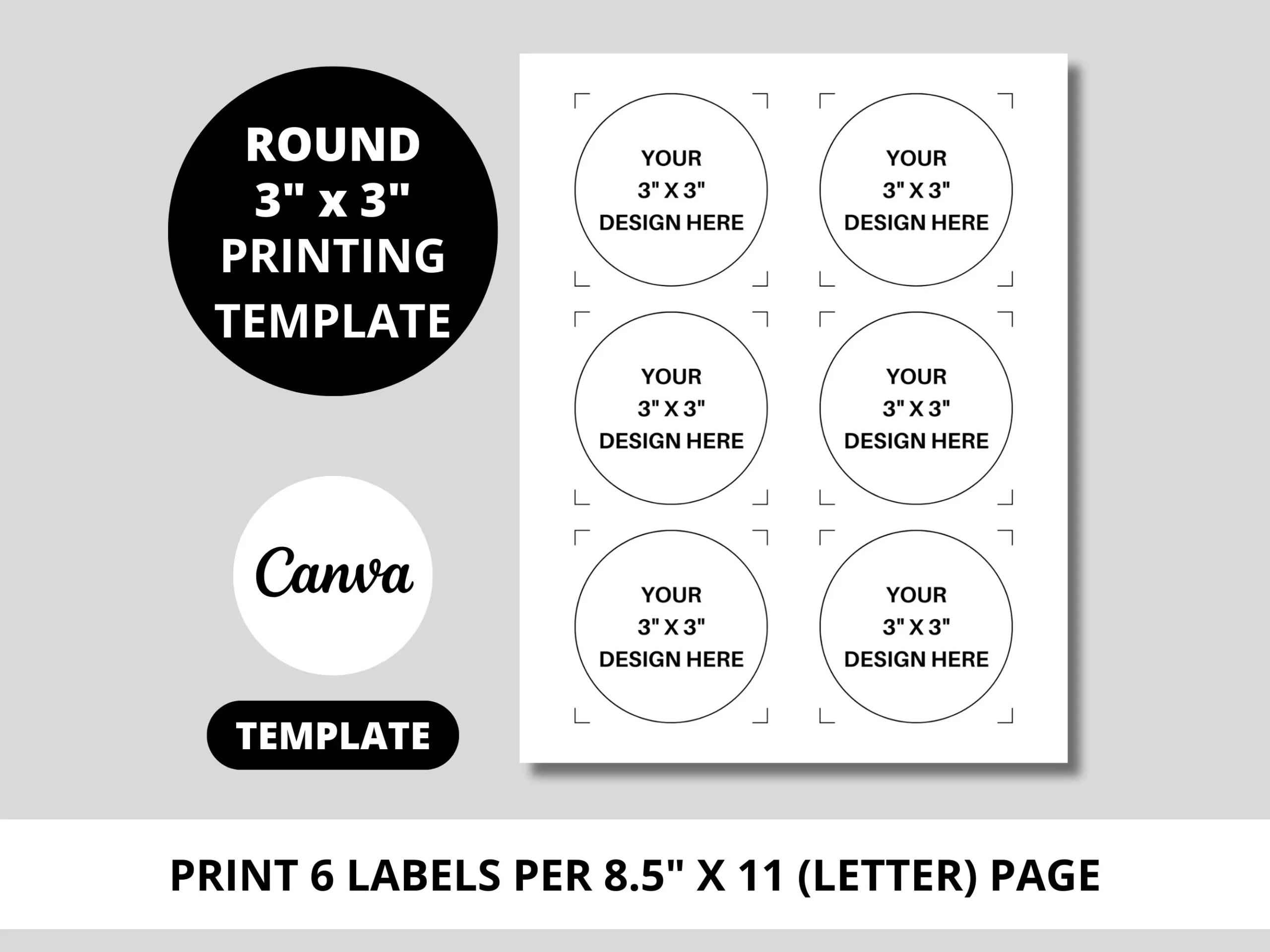 3x3 Round Label Printing Template 3x3 Printing Guide 8 5x11 