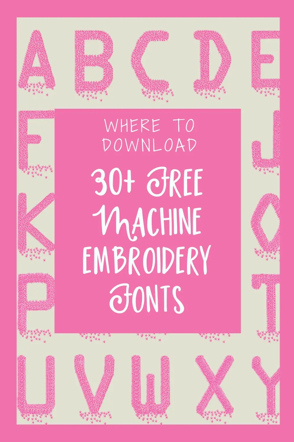 40 FREE Embroidery Fonts To Download Including Bx 