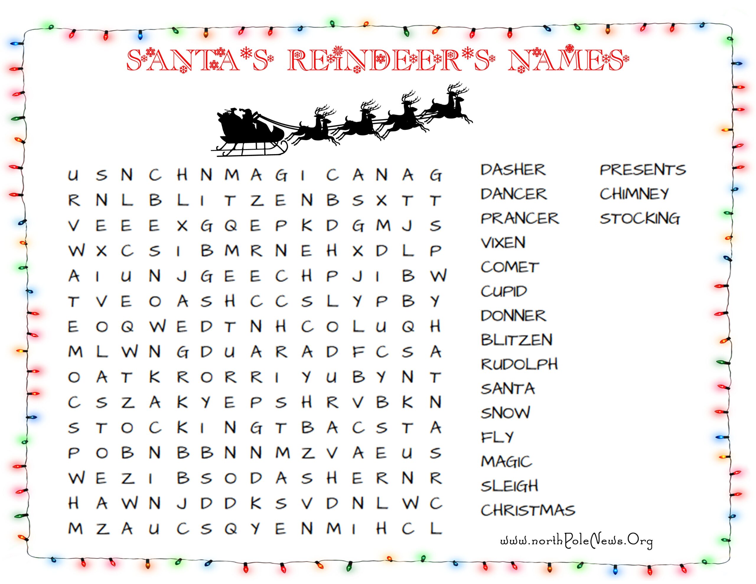 Word Search Puzzles For Christmas Printables