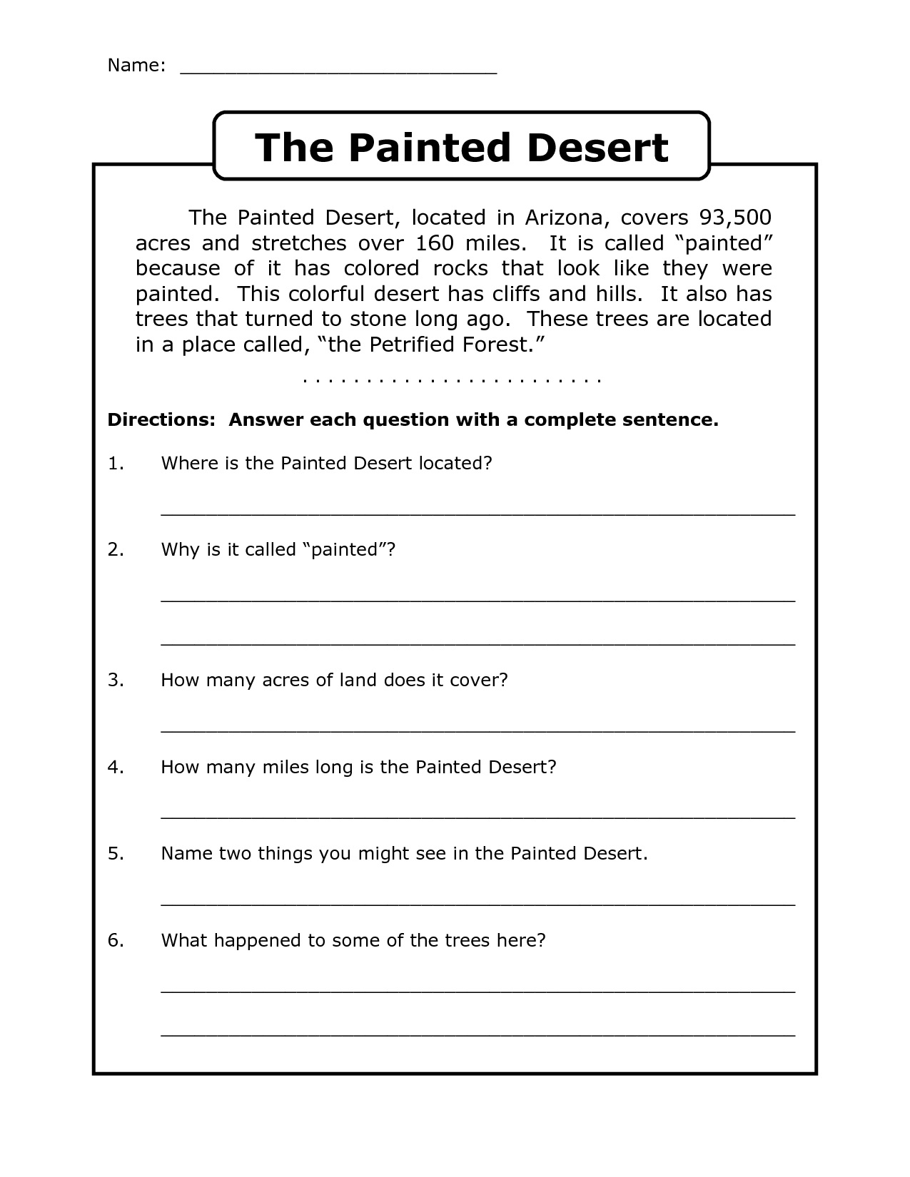 4th Grade Reading Comprehension Worksheets Best Coloring Pages 