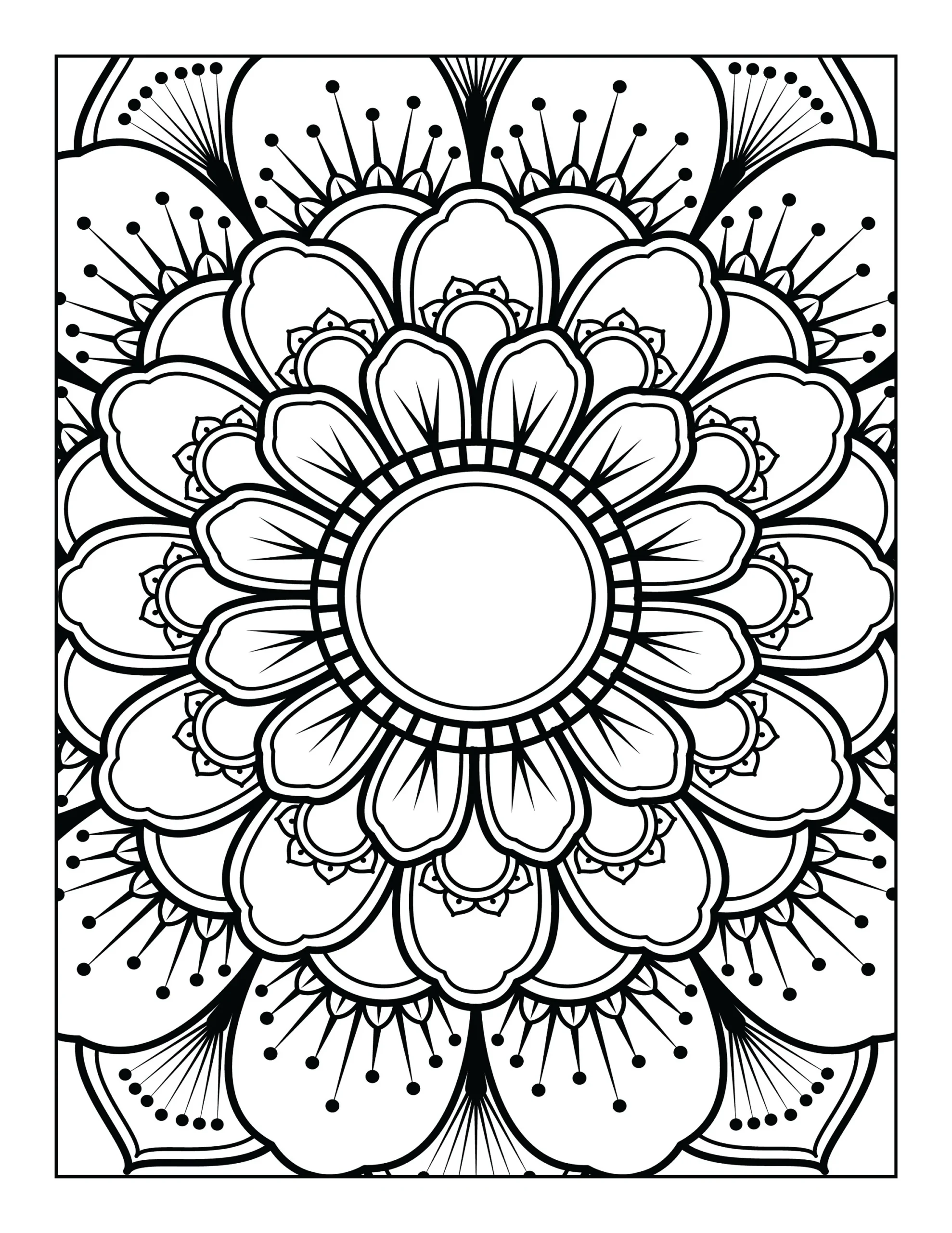 5 Printable Mandala adult Coloring Pages Floral Easy 
